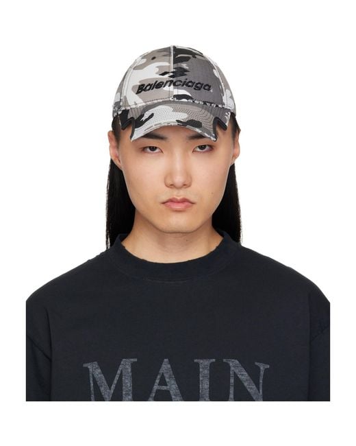Balenciaga Blue Camo Cotton Ripstop Cap for men
