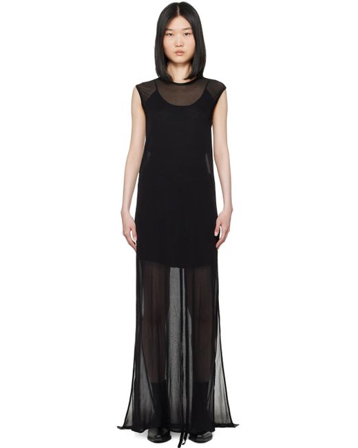 Ann Demeulemeester Black Semi-Sheer Maxi Dress