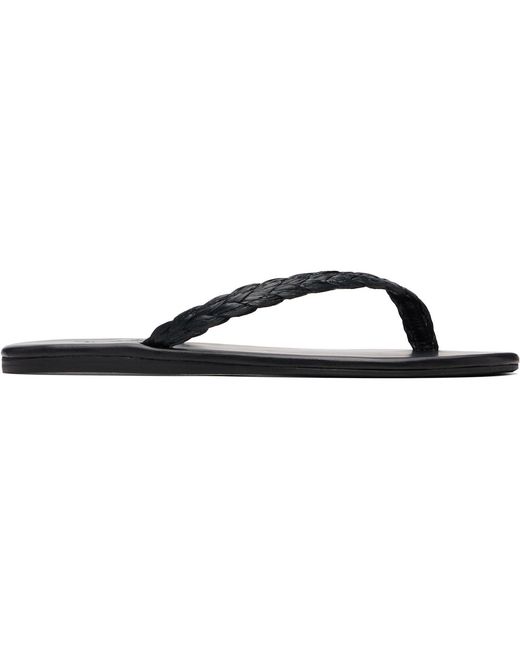 Ancient Greek Sandals Blue Saionara Raffia Flip-Flops