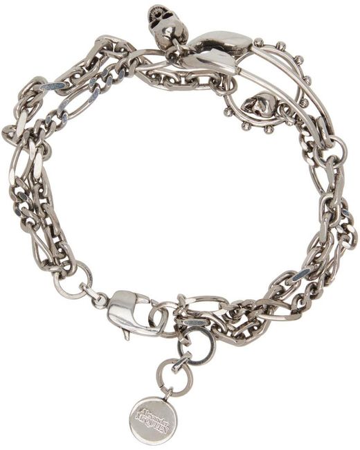 Alexander McQueen Silver Safety Pin Bracelet in Metallic for Men Lyst