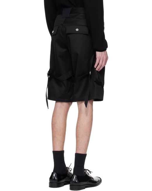メンズ Mugler ブラック リラックスフィット カーゴショートパンツ Black
