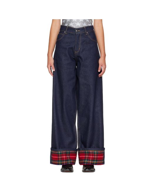 Charles Jeffrey Blue Scarf Wide Jeans