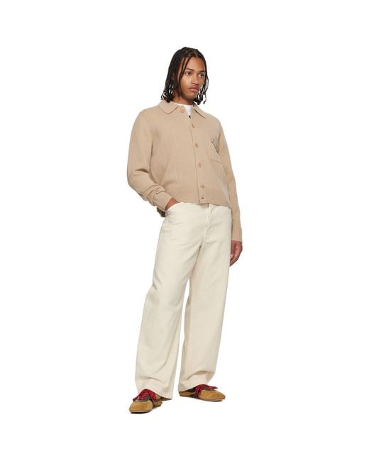 Dries Van Noten Natural Wool Cardigan for men