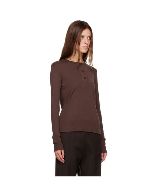 Studio Nicholson Brown Roane Jersey Henley