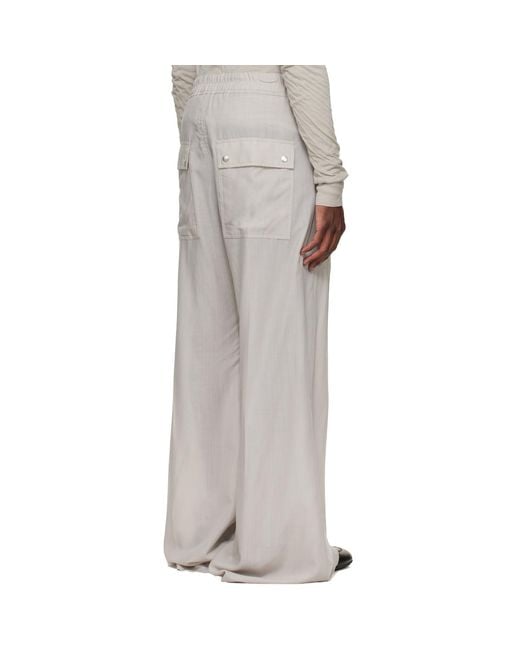 Rick Owens White Off- Temple Wide Bela Trousers for men