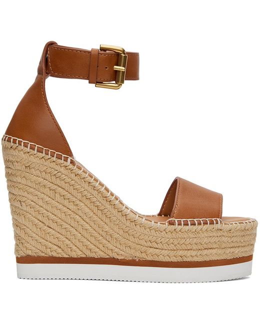 See By Chloé Natural Tan Glyn Espadrille Heeled Sandals