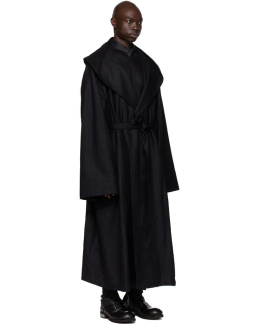 Julius Black Hooded Coat for men