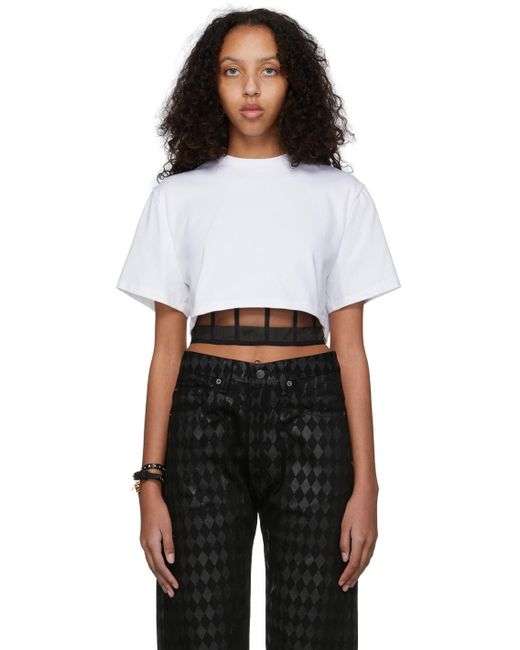 Alexander McQueen Black Corset Cropped T-Shirt