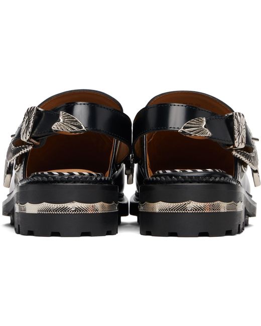 Toga Black Polished Leather Loafers