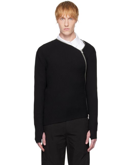 HELIOT EMIL Tied Zip Knit Sweater in Black for Men | Lyst