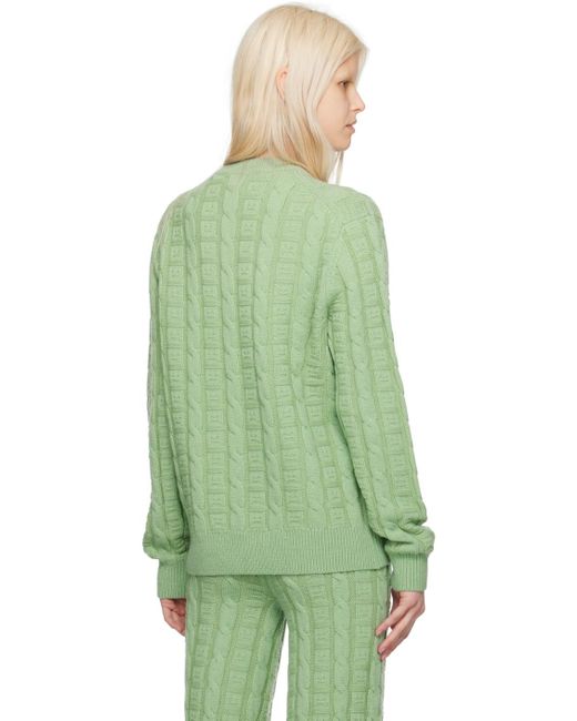 Pull vert en tricot câblé Acne en coloris Green