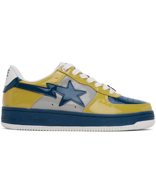A Bathing Ape Blue & Yellow Sta Sneakers