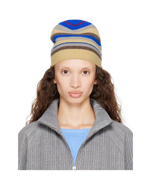 Edward Cuming Blue Striped 'Stoner' Beanie