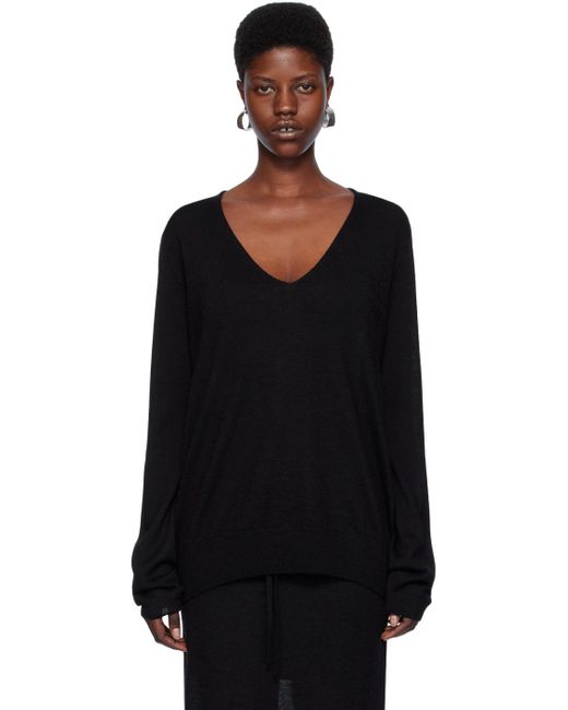 Lauren Manoogian Black V-neck Sweater