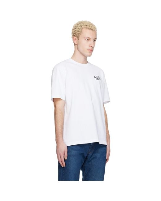 Maison Kitsuné White Handwriting Comfort T-Shirt for men