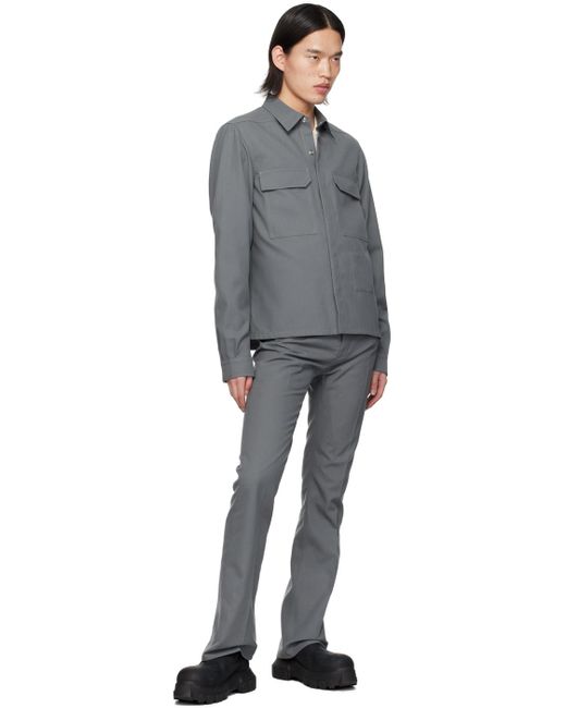 Rick Owens Gray Cropped Shirt for men