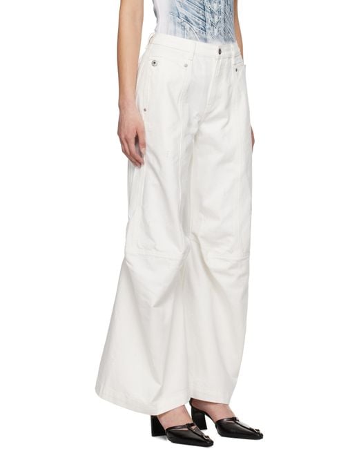 Feng Chen Wang White Cargo Jeans