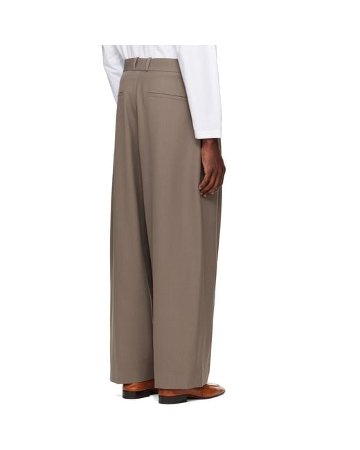 Studio Nicholson Brown Taupe Line Tailored Trousers for men
