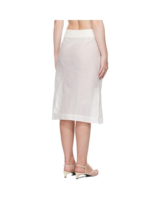 Rohe White Embroidered Organza Midi Skirt