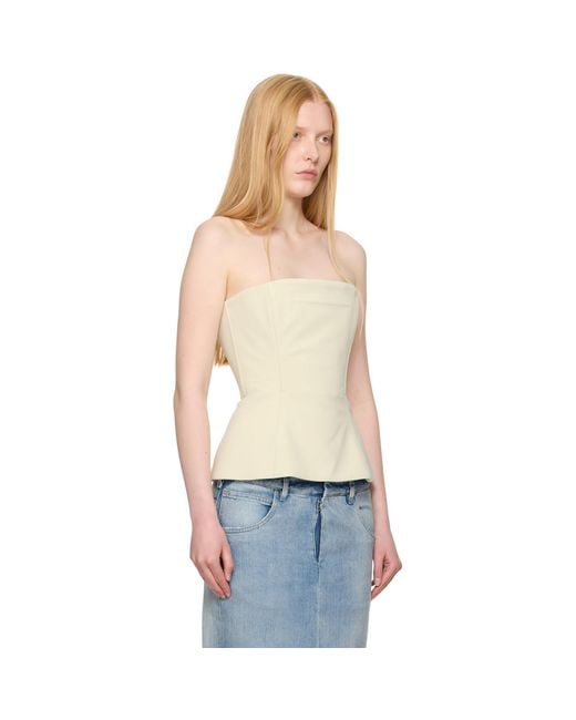 Jean Paul Gaultier Blue Ssense Exclusive Topstitching Corset Top