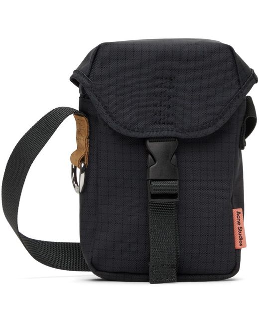 メンズ Acne リップストップ ミニ ポーチ Black
