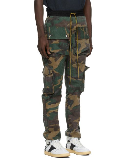 Green Camo Rifle Cargo Pants for Men 