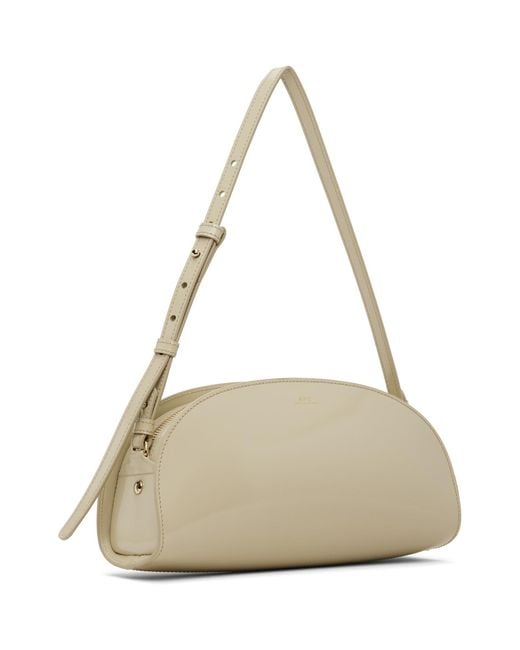 A.P.C. Natural Off- Demi-Lune Shoulder Bag