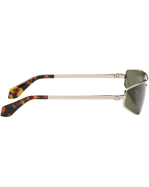 Palm Angels Gold & Green Clavey Sunglasses for men