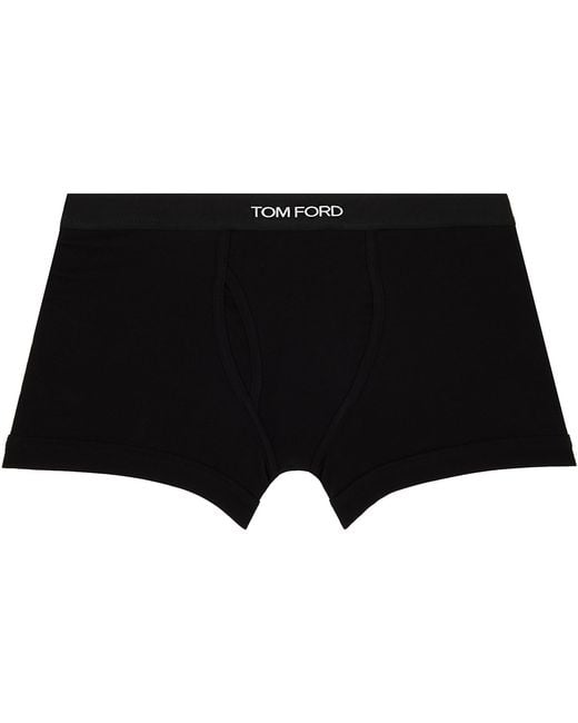 Tom Ford Black Cotton Boxer Briefs for men