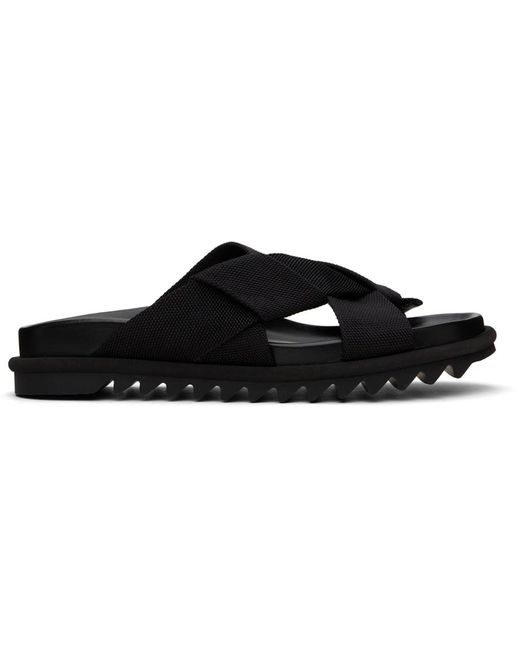 Dries Van Noten Black Criss-crossing Sandals for men