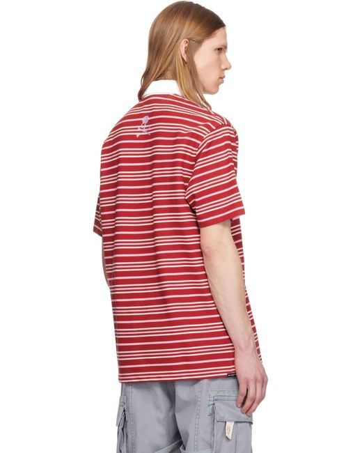 MASTERMIND WORLD Red Stripe Ss Rugby Polo for men