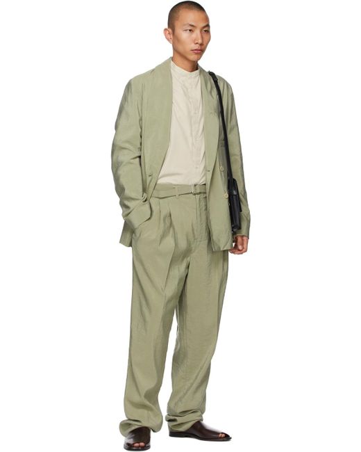 Lemaire Belted Db Blazer in Green for Men | Lyst Canada
