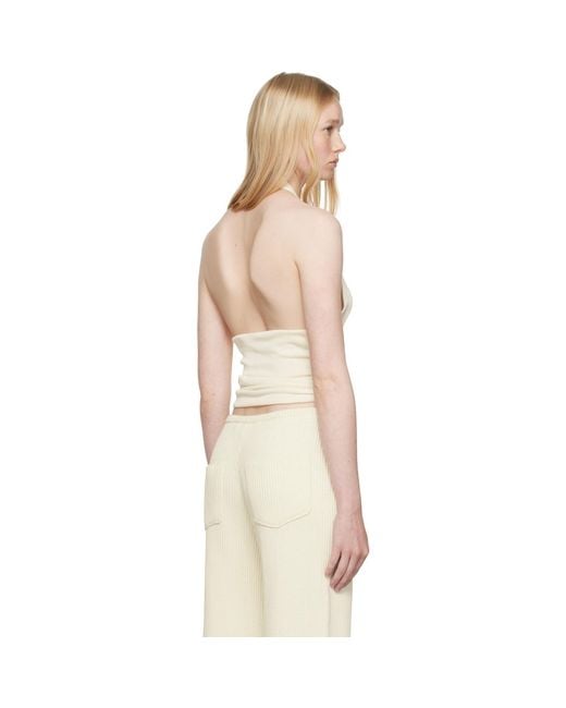AYA MUSE Natural Off- Knit Halter Top