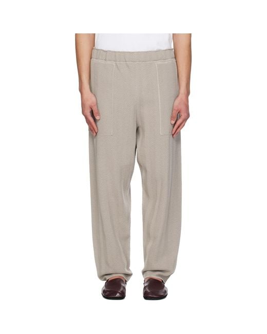 Homme Plissé Issey Miyake White Inlaid Knit Trousers for men