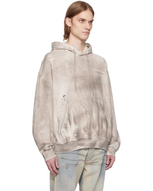 Feng Chen Wang Natural Sandwashed Ripped Hoodie for men