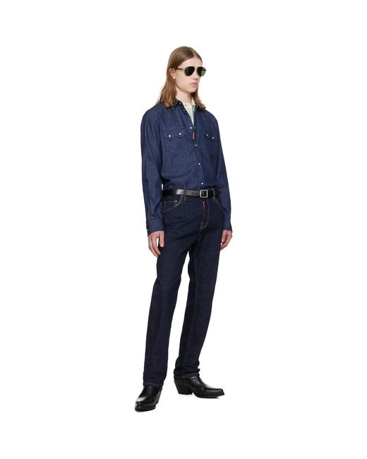 DSquared² Blue Twin Peaks Denim Shirt for men
