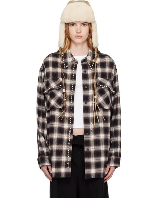 OPEN YY Black Beaded Pocket Shirt