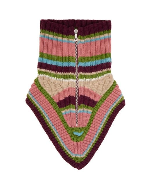 Dries Van Noten Multicolor Wool Zip Collar Scarf for men