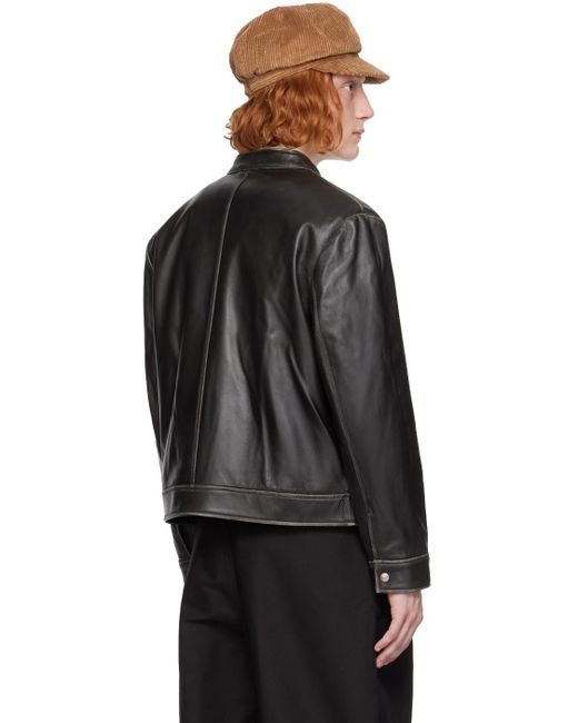 DUNST Black Racing Leather Jacket for men