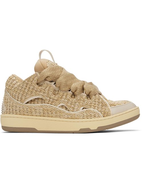 Lanvin Black Curb Raffia Sneakers