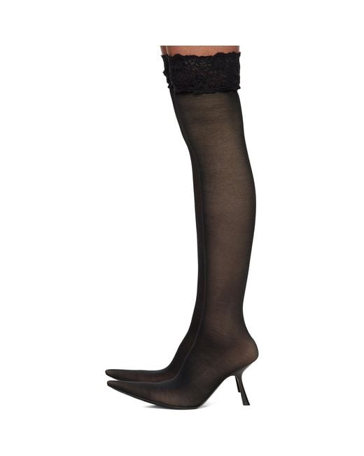 Balenciaga Black Stocking Heeled Tall Boot