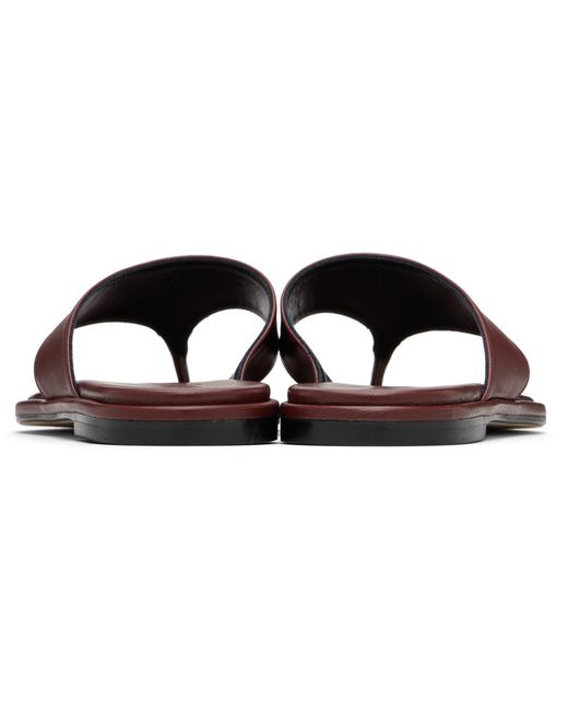 Aeyde Black Burgundy Amaya Thong Sandals