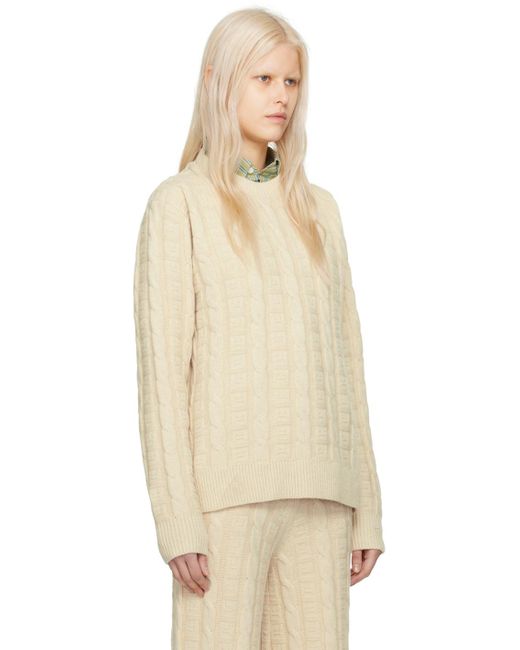 Acne Natural Beige Cable Knit Sweater