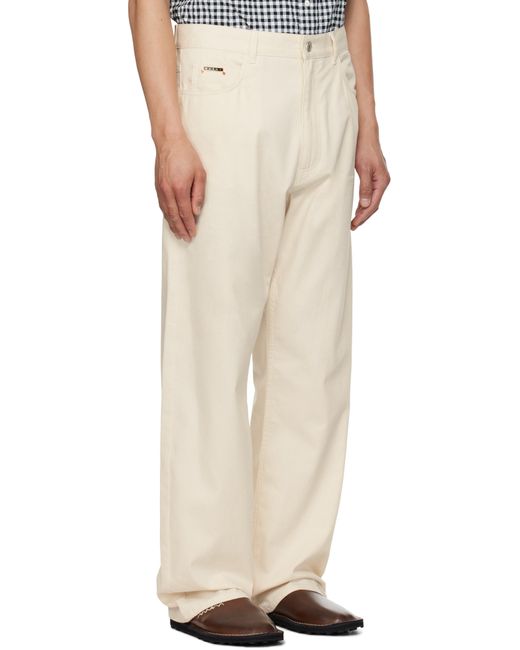 メンズ Marni オフホワイト ワイドレッグ デニム ジーンズ Natural