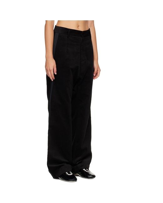 STEFAN COOKE Black Cord Tux Trousers