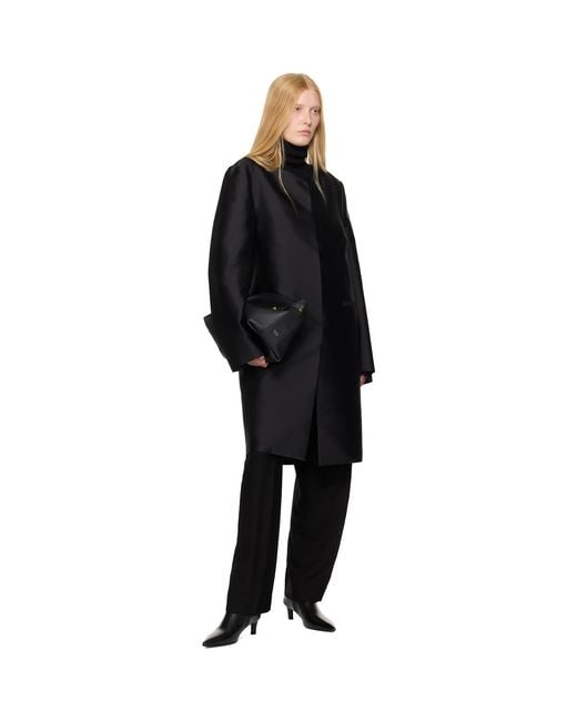 Totême Black Collarless Coat