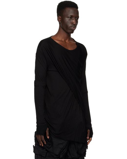 Julius Black Drape Long Sleeve T-shirt for men