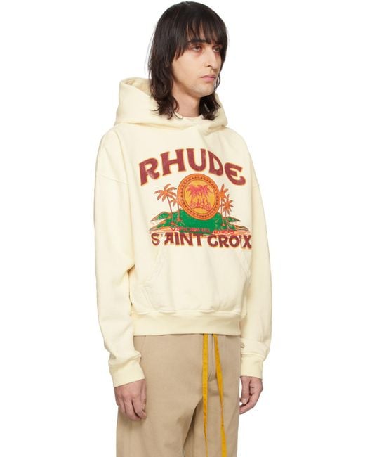 Rhude Natural Off-white 'st. Croix' Hoodie for men