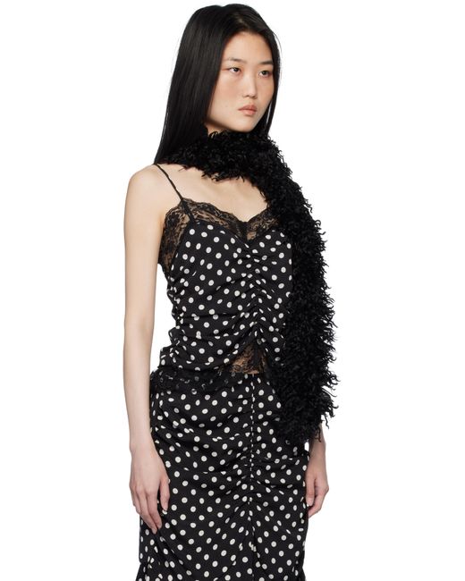Anna Sui ブラック 水玉 ルーシュ レース キャミソール Black