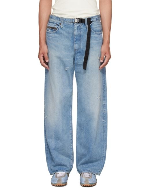 Sacai Beyondexx Belted Jeans in Blue for Men | Lyst